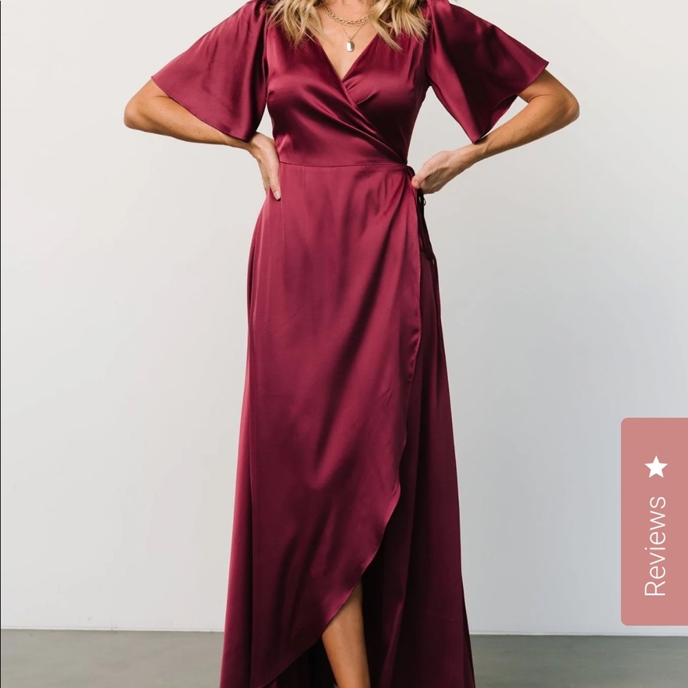 Baltic Born Satin Wrap Dress — size S